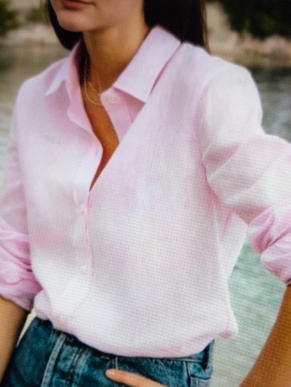 Tommy Bahama NWT Two Palms Linen Shirt Lt. Rose